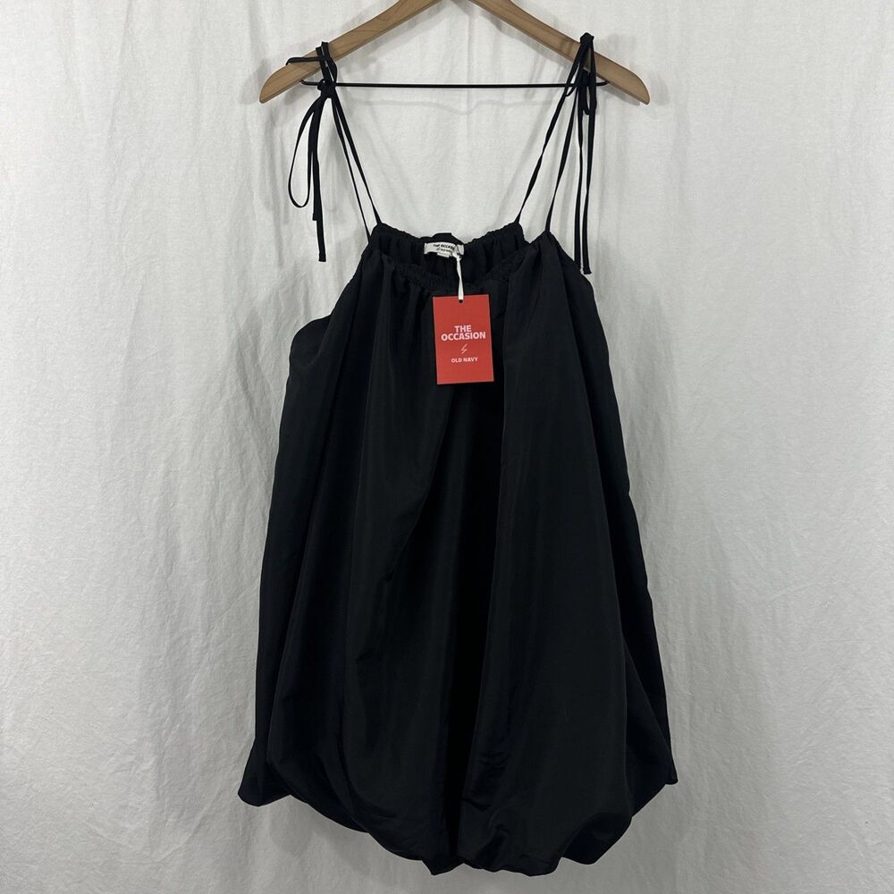 The Occasion By Old Navy Taffeta Black Bubble Mini Dress Womens Sz XL Party